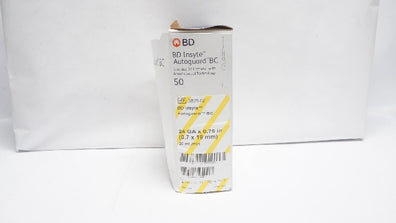 BD 382512 Insyte Autoguard BC Shielded IV Cath. 24GA x 0.75inch - Box of 50